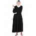 Full neck pleated abaya- Black Full neck pleated abaya- Black